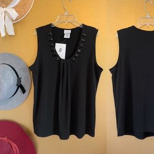 GONE *NWT Jaclyn Smith Black Jewel tank Top**